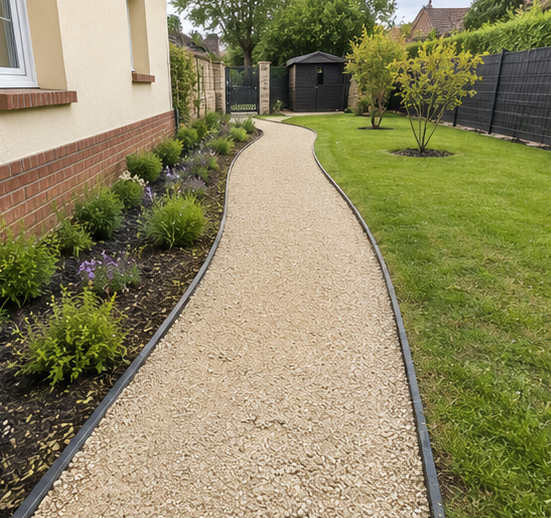 Allée et cheminement en jardin paysager